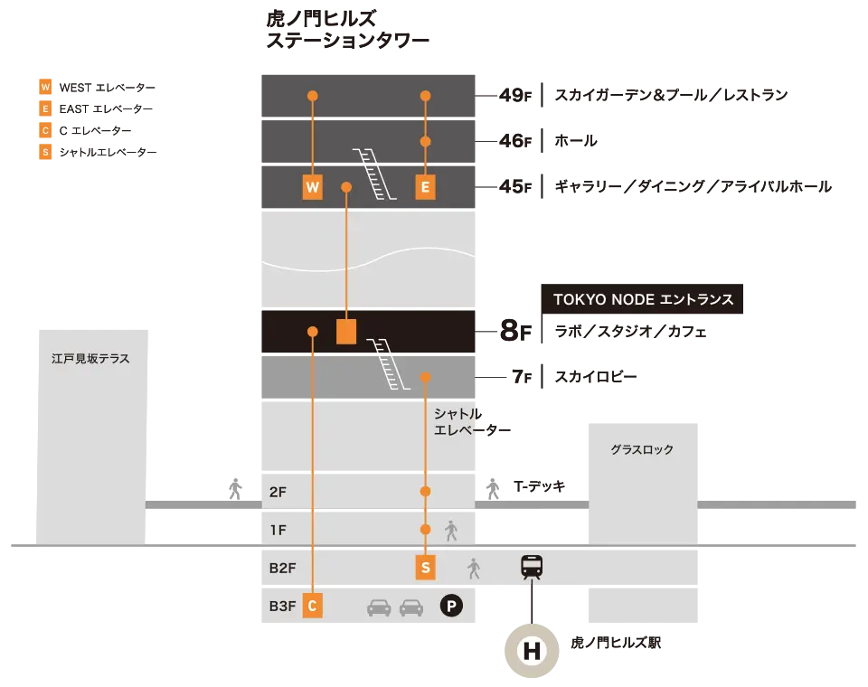 虎ノ門ヒルズ ステーションタワー案内図